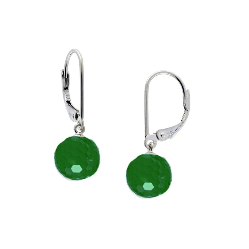 Σκουλαρίκια 925 ασημένια με Green Agate - M123283GA